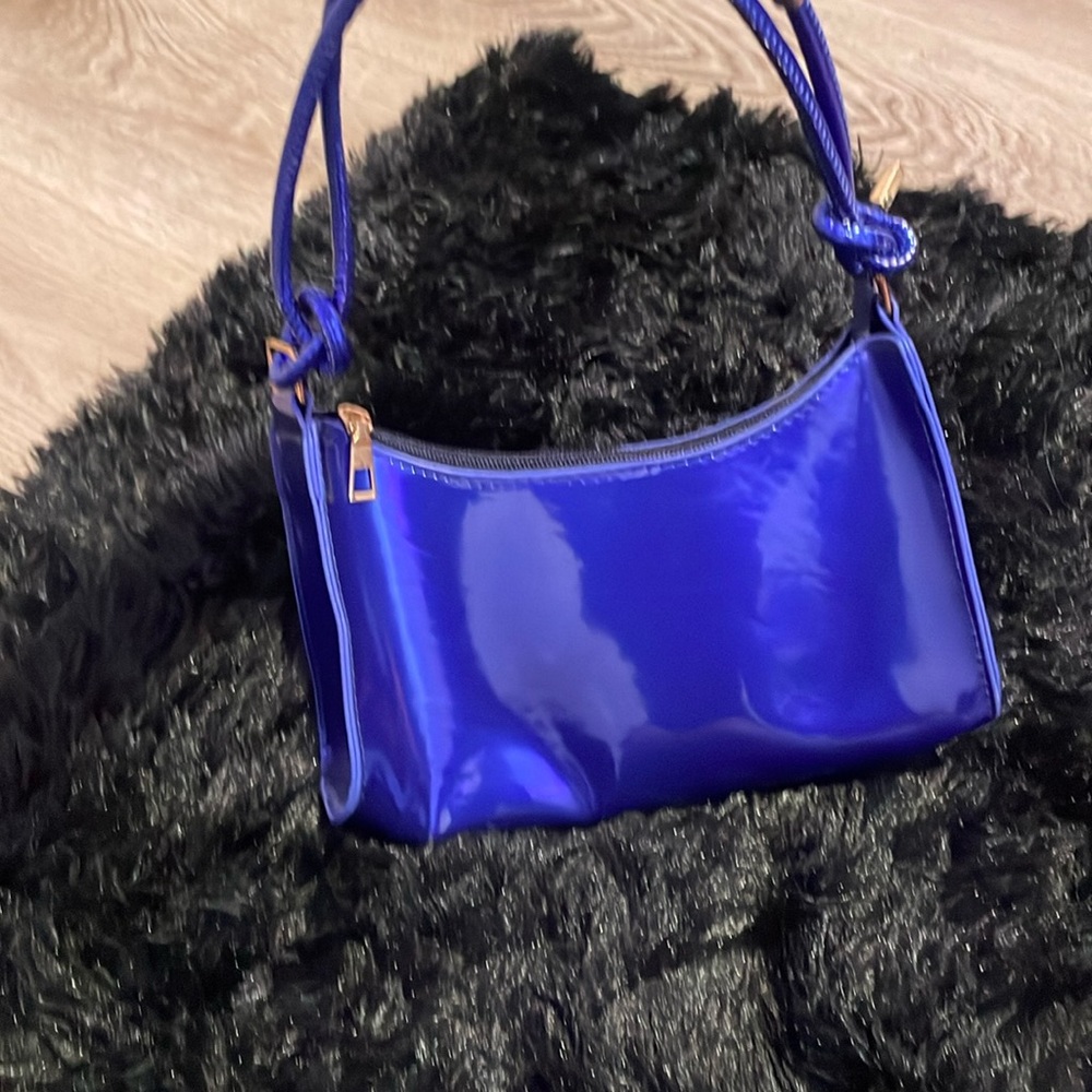 Blue Metallic Hand Bag - Picture 2 of 5